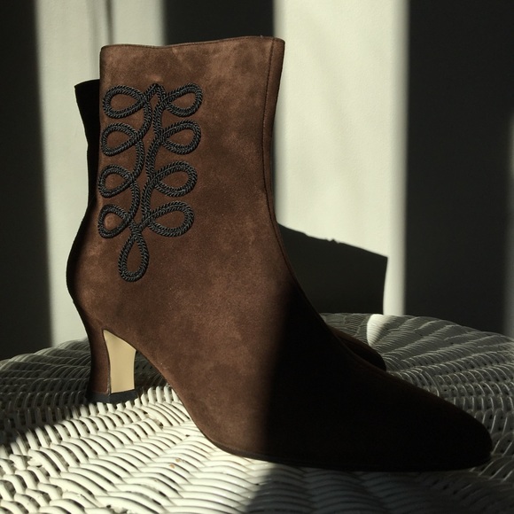 NEW Vintage PROXY Suede Side Zip Booties Soutache NWOT - Picture 13 of 13